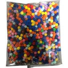 1 cm Peluş Ponpon 1000 Adet (Paket) – El Sanatları, Okul ve Hobi Çalışmaları Için