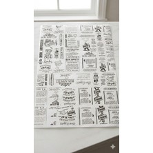 Meşpa Ambalaj Kendinden Desenli Sunum Kağıdı 40X30 | 1 kg Gazete Desen Sunum Kağıdı-Servis - Kağıdı , sunum Kağıdı