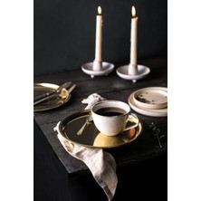 Yuvarlak Gold Sunum Tepsisi, Dekoratif Çay ve Kahve Servis Aracı