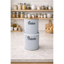 Bambu Tek Kapaklı Metal Patates ve Soğanlık Beyaz, Şık ve Kullanışlı Ürün