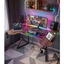 Michael Brean Özel Joystick Tasarım Oyuncu Masası 160  cm  Bardaklık ve Kulaklık Tutucu Hediye