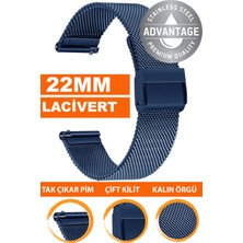  samsung gear s3 classic frontier uyumlu 22mm paslanmaz çelik kalın hasır saat kordonu kayışı m16kh-l
