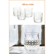 Şık 4'lü 300 ml Meşrubat Bardağı Seti, Dayanıklı ve Kullanışlı