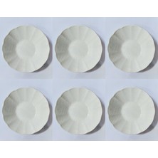 Krem Rölyefli Nano Çay Tabağı 10CM, Şık ve Zarif Tasarım