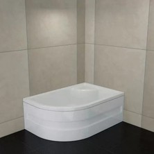 Sırduş 120X90X44 Asimetrik Sağ Oturmalı Mini Küvet, Beyaz