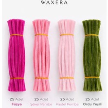 Waxera 100 Adet Renkli Şönil  Seti – Fuşya,şeker Pembe, Pastel Pembe ve Ordu Yeşili