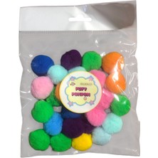 3 cm Peluş Ponpon 25 Adet (Paket) – El Sanatları, Okul ve Hobi Çalışmaları Için