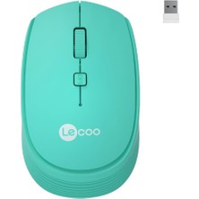 Ecosell WS202 Kablosuz 1200DPI 4 Tuşlu 3 Milyon Tıklama Ömrü Sessiz Tasarım, Pc, Mac, Dizüstü Bilgisayar Için, USB Mini Alıcı ile Optik Mouse Turkuaz