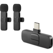 MiraLive Kablosuz Çift Mikrofon Type-C Siyah HDX2788