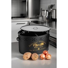 Büyük Boy Bölmeli Metal Patates ve Soğan Kovası, Pratik Saklama Çözümü