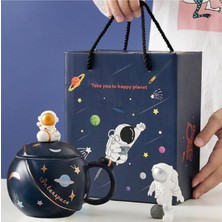 Sevimli Astronot Tasarımlı Seramik Kupa, Ofis ve Kahvaltı Için Mükemmel