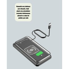 UMD Tekno Araç Içi Kablosuz Şarj Pedi – Manyetik Güçlü Tutuş, Hızlı Şarj Özelliği Uygun