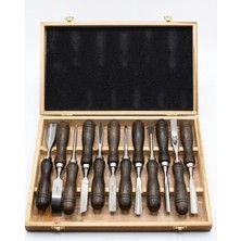 Gümrük Bey 12 Parça Profesyonel Ahşap Oyma Bıçağı ve Iskarpela Seti - El Keski Takımı