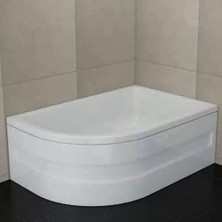 Sırduş 120X90X44 Asimetrik Sol Mini Küvet, Beyaz