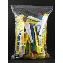 9 cm Plastik Dondurma Kaşığı 250 Adet Paket Çok Renkli ve Kullanışlı