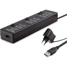 MiraLive USB Hub 10*usb 1m Siyah ( Güç Adaptörlü) HDX7005