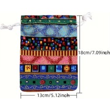 Es Dekor Rastgele 1 Adet Geleneksel Etnik Desenlerle Çok Amaçlı Takı Saklama Hediye Torba