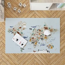 Ecosell Hayvanlar Atlası Tasarımlı Çocuk Oyun Matı - Bebek Oyun Halısı