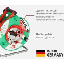 Ecosell G Bretec IP44 Bahçe Kablo Makarası (Çim Biçme Makinesi Için Kablo Makarası, 38 + 2 M Kablo, Kırmızı, Özel Plastik, Dış Mekanda Kısa Süreli Kullanım, Almanya'da Üretilmiştir)