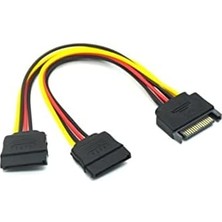 Ecosell Sata Çoklayıcı 15 Pin 1 Erkek 2 Dişi 2 Port Çoklayıcı Y Splitter HDD Bağlantı Kablosu 4426
