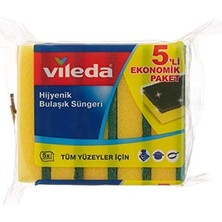 Ecosell Düz Hijyenik Bulaşık Süngeri, 5'li Ekonomik Paket, Yeşil