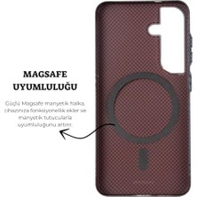 Ecosell Galaxy S25 Uyumlu Kamera Çıkıntılı Şarj Özellikli Karbon Fiber Tasarımlı Armor Kevlar Kapak (Mavi, Galaxy S25)