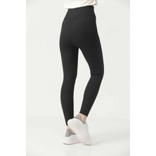 Tusebu Kadın Yüksek Bel Fitilli Tayt – , Esnek Siyah