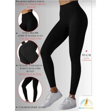 Moa Socks Kadın Siyah Yüksek Bel Toparlayıcı Tayt Yüksek Kalite Spor ve Günlük Kullanım Tayt