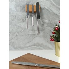 Ecosell Mct Ahşap Mıknatıslı Duvara Monte Kayın Ahşap Bıçak Bloğu ve Tutucu - 3 Bıçak Kapasiteli