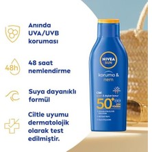 Ecosell Sun SPF50 Güneş Koruyucu Losyon 200ML, 48 Saat Nemlendirici, Suya Dayanıklı, Anında Koruma