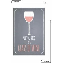 Ecosell Kuşe Kağıt Duvar Posteri All You Is A Glass Of Wine Retro DRTR0118