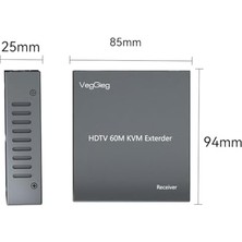 Ecosell 1080P Full Hd 60Hz HDMI Kvm Extender 60 Metre CAT5E/6 HDMI Menzil Genişletici Uzatıcı