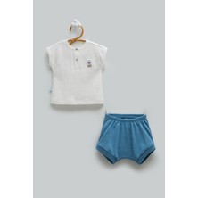 Caramell Hello Boy Yarım Patlı Alt Üst Takım - Indigo - 62-68 cm Indigo