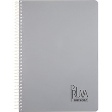 Ecosell Pruva A4 Pet Spiralli Karton Kapaklı Defter 144 Yaprak - Astarlı - Gri/mavi(Çeşitli Renk)