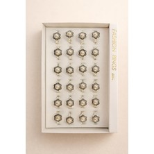 Begün Hac-Umre Hediyelik Kaliteli Inci Taneli 24 Adet Yüzük...karışık Ebat Hediyelik Yüzük...