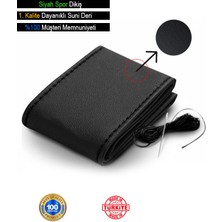 Ruselland Fiat Palio Özel Süper Deri Direksiyon Kılıfı, Dikmeli Siyah Spor Dikiş