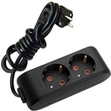 Ecosell Siyah Ikili Priz Topraklı Kablolu Çocuk Korumalı 5mt