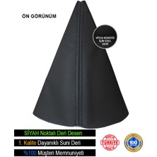 Ruselland Kia Venga Siyah Nokta Desenli Deri Spor Dikiş Vites Körüğü