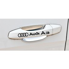 Ruselland Audi A3 Için Özel Yeni Uyumlu Aksesuar Kapı Kolu ve Jant Özel Yeni Sticker Set 8 Adet 11*1.2 cm