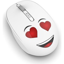 Ecosell Wenny IWM-245BT Desing 3D Wireless Mouse- Beyaz, Sevimli Emoji Karakterli,2.4 Ghz Usb,ergonomik Zarif Kullanım Şekli, Konforlu Dokunuş HISSI,1200 Dpi, 10M Çekim Mesafesi,uyku Modu