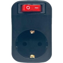 Ecosell Tekli Siyah Anahtarlı Akım Korumalı Fiş Priz - Şok Korumalı Priz