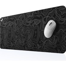 Ecosell - Gaming Oyuncu Gamer Mouse Pad, Kaymaz Taban Büyük Boy Large Ofis Tipi Mouse Ped, Fare Altlığı, Düz Masa Koruyucu Klavye Altı Mousepad 70X30 cm (Topografi Siyah)