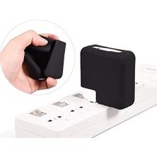 Ecosell Şarj Adaptör Kılıfı Silikon Koruyucu Kapak Uyumlu 60W Magsafe A1278 A1425 A1502 ve 61W 67W Usb-C Adaptör  Pro Air A1706 A1989 A2159 A2338 A2681 A2941 Siyah