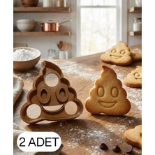2li Emoji Figürlü Kurabiye Kalıbı Hamur Mizah Temalı Şeker ve Oyun Hamuru Için Tek Parça Kal