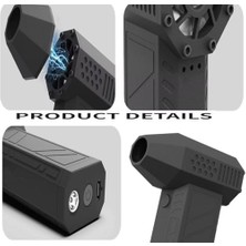 Ecosell Turbo Jet Fan 120.000 Rpm Şarjlı Ek Başlıklı 3 Kademeli Fenerli Basınçlı Hava Püskürtme Temizleyici – Taşınabilir Toz Üfleme Pc Klavye Kasa Oto Araç Kurutucu Su Itici Araba Temizliği Mangal Fanı