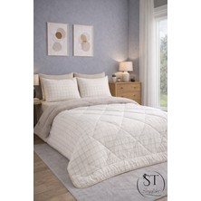 Shopyteks Çift Kişilik Krem Kare Welsoft Uyku Seti Çift Taraflı 195 x 215