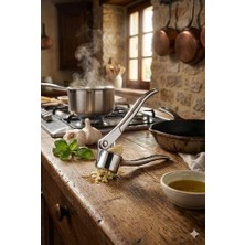 Ecosell Store Metal Sarımsak Ezici, Paslanmaz Çelik Ergonomik Saplı Dayanıklı Pratik Sarımsak Presi