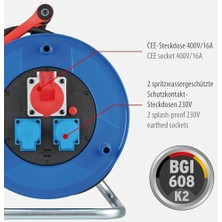 Ecosell Garant Cee 1 IP44 Endüstriyel Şantiye Kablo Makarası, (Siyah 30 M Kablo, Özel Plastik, Şantiye Kullanımı ve Dış Mekanda Sürekli Kullanım, Bgı 608, Alman Malı)