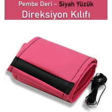 Ruselland Ford Focus Pembe Özel Süper Deri Siyah Yüzüklü Dikişli Direksiyon Kılıfı