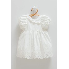 Caramell Soft Lace Brodeli Elbise - Ekru - 3 Yaş Ekru